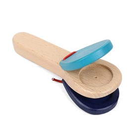 Toyvian Kids Wooden Toys Musical Wooden Castanet Clapper Finger Castanet Board Educational Early Learning Musical Percussion (Random Color) Handle Wood Castanet Musical Instruments Wooden Toys