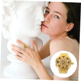 Artibetter Pack of 2 Watch with Diamond Ring Watch Ring Gift for Girls Clear Folding Awning Digital Watch Men's Watches Casual Watch Unique Watch Watch Watch Ring Watch Finger Watch Shell Zinc Alloy