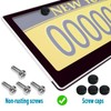 BGGTMO Clear License Plate Covers- Black Car Tag Frame, Unbreakable