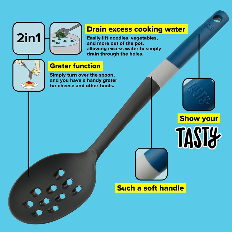 Tasty Serving Spoon with Grater, Non-Stick Cooking Spoon, Spoon Ladle