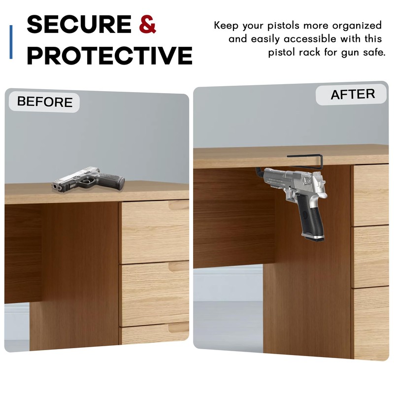LOIUO 2 PCS Gun Rack Pistol Hangers for Gun Safe