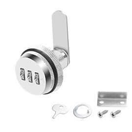 MEIRIYFA Combination Cam Lock, Password Coded Drawer Lock Cabinet Lock with 3/4 Inch Cylinder and Chrome Finish, Security Combi-Cam Locks for Drawer Mailbox Cabinet (Silver)