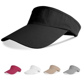 AOMIG Sport Sun Visor Hats for Women Men, Black Adjustable Empty Top Baseball Cap Golf Tennis Visors Running Casual Folding Cap Unisex Breathable Hat Twill Summer Sun Visor Cap for Outdoor