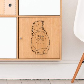 Azeeda Große 210mm 'Persische Katze' Permanente Transparente Aufkleber für Fenster/Autos/Wände/Skateboards etc (DC00106283)