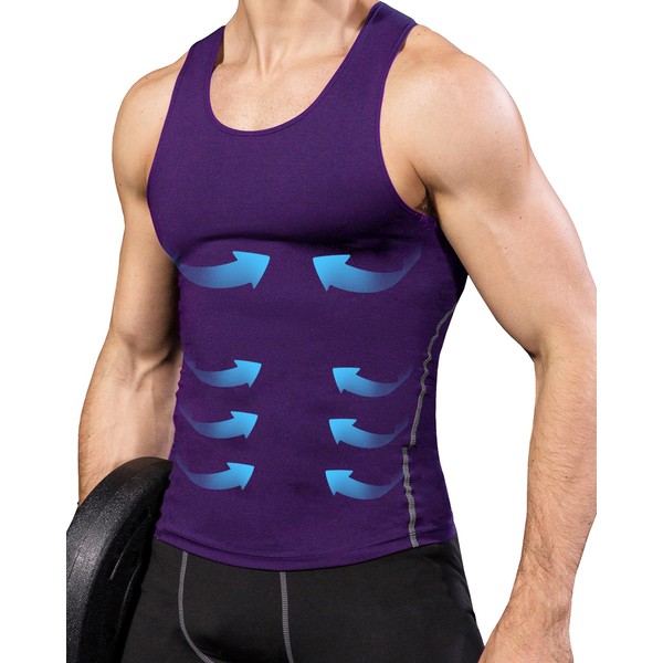 LWISMIL Purple Tank Top Men Compression Sleeveless Quick Dry T-Shirt