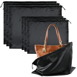 COTIACCV Bolsas de Polvo para Bolsos, 6 Piezas de Almacenamiento con Bolsa con Cordón, Dos Tamaños 42 * 33cm y 40 * 50cm Organizador de Viaje, Adecuado para Bolsos, Zapatos, Ropa.(Negro)