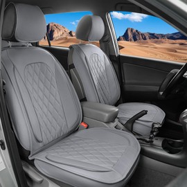 LINGVIDO Car Seat Covers Set – Premium Nappa Leather for Front Seats (2 Seats), Durable, Comfortable & Easy to Install, Fits Most Cars, Sedans, SUVs – Ideal for Commuters, Families & Road Trips