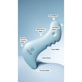 Snow Fox Porcelain Facial Gua Sha Tool | Sculpting Massager for Face Contouring, Lymphatic Drainage & Jawline Shaping | Acupressure Therapy Device | Reflexology Face Care (Arctic Blue)