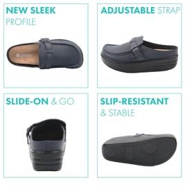 Glolily Harper II Women's Slip-On Clog - Navy Smooth, 8.5 M