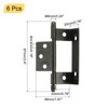 sourcing map 6Pcs Cabinet Hinges Full Inset, 3.4x0.78Inch Partial Wrap