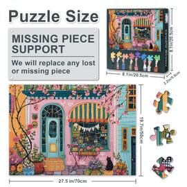 Black Cat 1000 Piece Puzzles for Adults Challenging 1000 Piece Jigsaw Puzzle Landscape Puzzles for Adults Family Game Finished Size 50x70cm