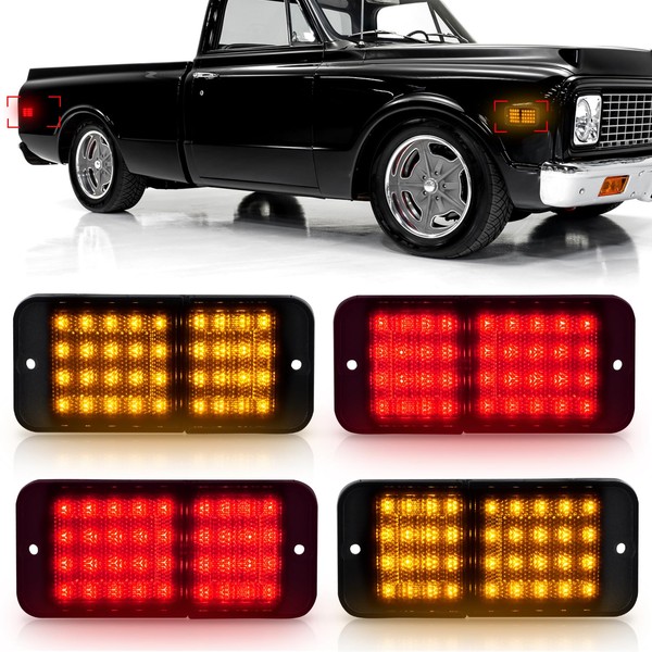 Bestview Side Marker Light Assembly Compatible with 1968-1972 Chevy C/K