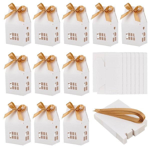 NBEADS 24 Pcs House Shaped Party Boxes, 2.83x2.04x4.92 Inch Candy