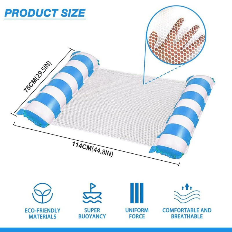 Water Hammock, Inflatable Pool Float，4-in-1 Multi-Portable Water Pool Float Hammock