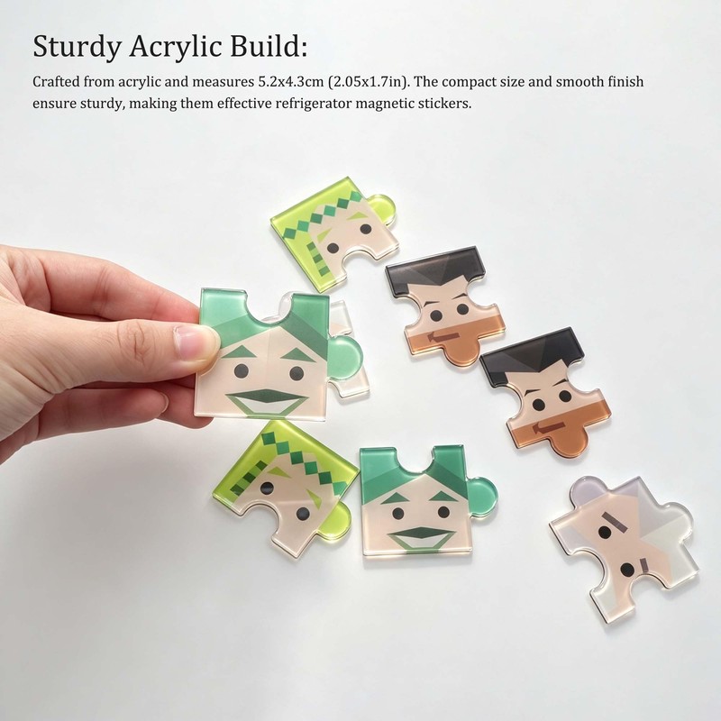 8 Pieces MBTI Personality Acrylic Jigsaw Shape Fridge Magnet