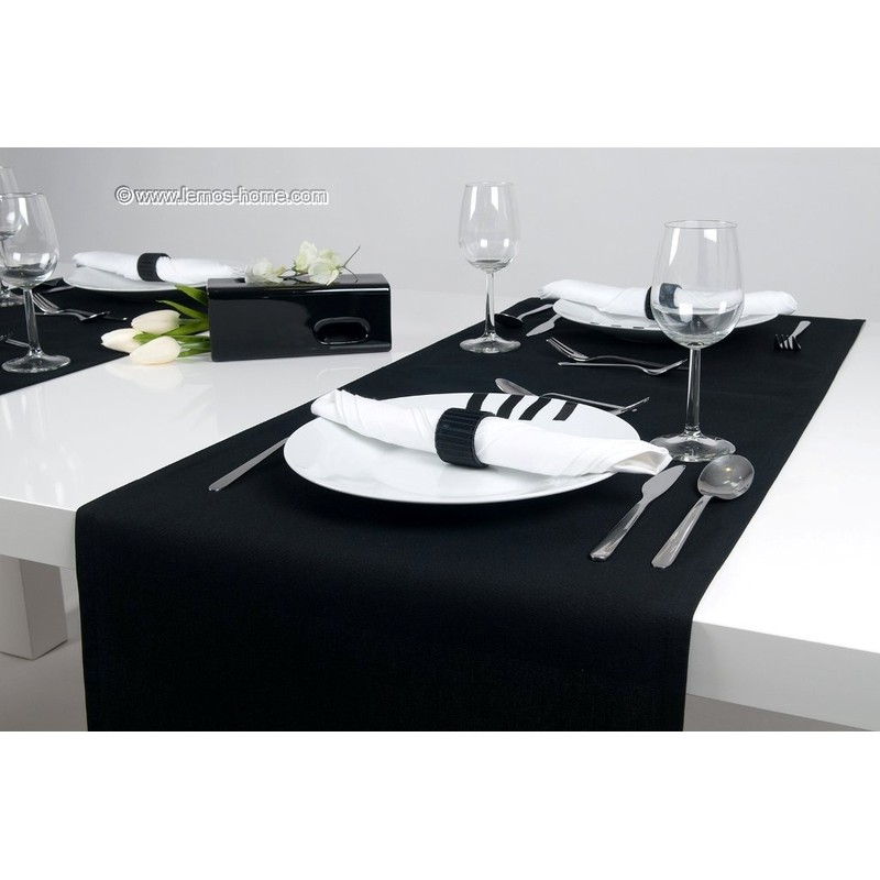 Lemos Home Cotton Table Runner 45 x 150 mm, Black