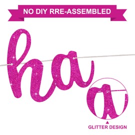 BEISHIDA Rose Red Happy Sweet 16 Birthday Banner, Pre-Strung Glitter Happy 16 Birthday Decoration for Girls，Happy 16th Birthday Sign for Women, Girls