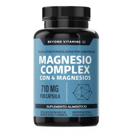 Magnesio Complex | Con 4 Tipos de Magnesio: Citrato, Glicinato, Gluconato y Óxido de Magnesio | Suplemento Alimenticio de Magnesium | 180 Cápsulas