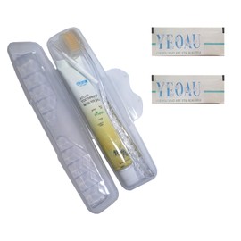 YEOAU Toothbrush Package for Travel & Business Trip & School & Work & outings, Ultra-fine Bristle Toothbrush, for Atomy Oral Care Set Package (White 1 Set)