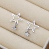 Erimberate Bohemian Star Dangle Earrings Silver Hollow Stars Stud Earring