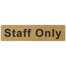 Caledonia Signs 59080 Staff Only Label, Engraved Brass Effect Pvc, 140 mm x 35 mm