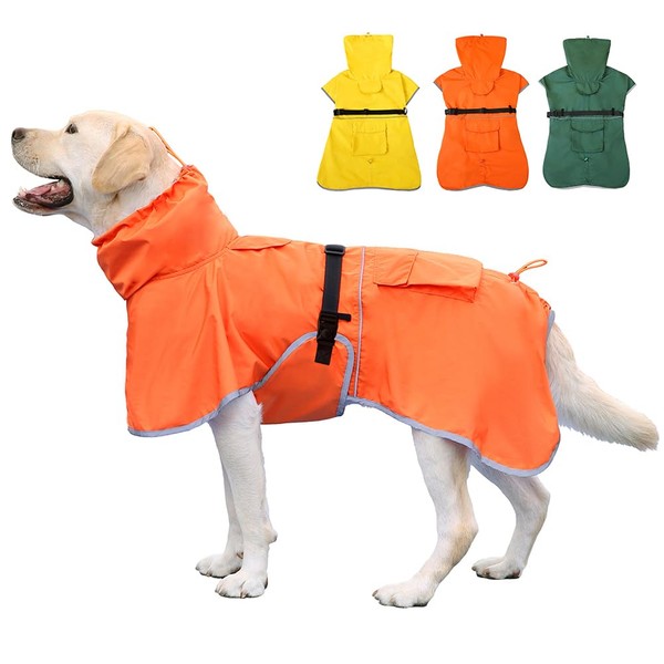 KOOGAL Pet Large Dog Raincoat Apparel Poncho Waterproof for Medium