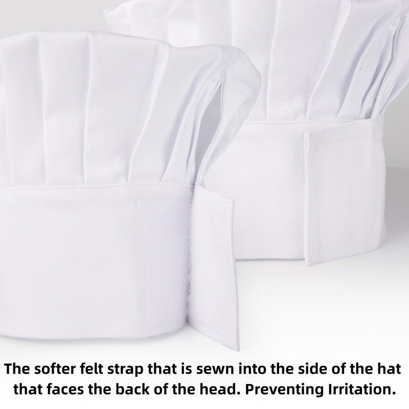 CRJHNS Chef Apron and Hat set, Chef Hat with Hook