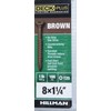 Deck Plus Wood Screws, Brown Exterior Screws, 1-1/4" x #8,