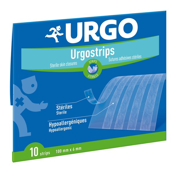 Urgo - Strips - Bandelettes stérilisées prédécoupées - Support non tissé adhésif - 10 unités