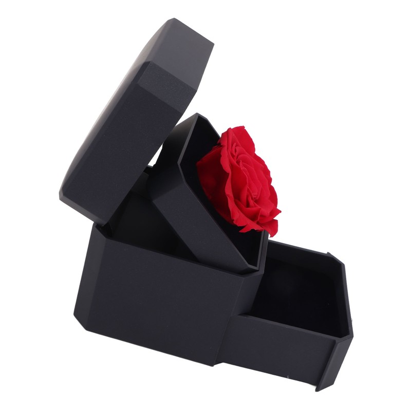 Red Rose Gift Box Soft Flocking Lifting Drawer Portable Jewelry