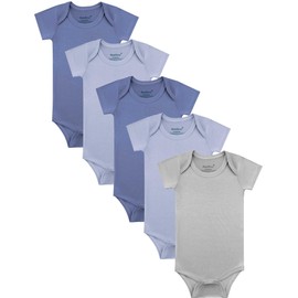 Baby Short Sleeve Solid Bodysuit - Super Soft Rayon made from Bamboo - Newborn Infant Toddler Boy Girl - 5-Pack (C2, Newborn)