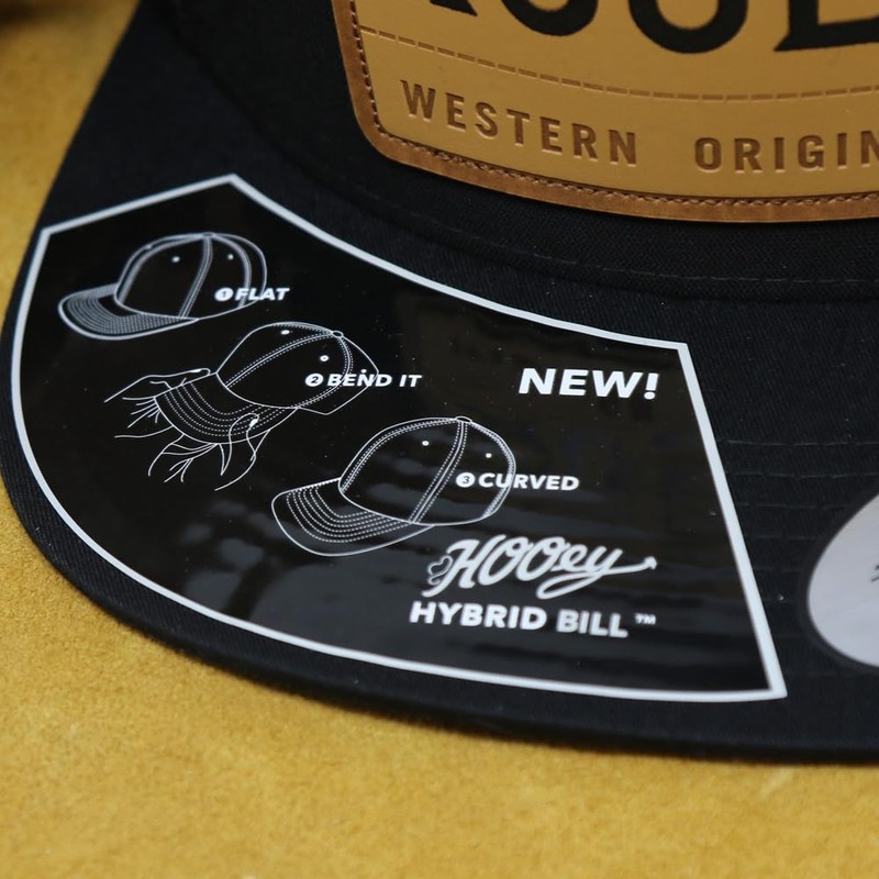 HOOEY Men's Trip Adjustable Snapback Trucker Mesh Back Hat (Black/Brown)