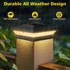 T-SUN 4x4 Solar Post Cap Lights Outdoor 12 Pack, Warm