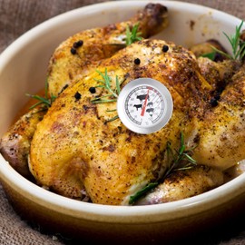 Relaxdays 4 x Injection Thermometer Analogue Roasting Grill Thermometer Stainless Steel Meat Thermometer 20 cm Silver