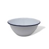 White Enamel Blue Rim Pudding Bowl Oven Tin Dish 20CM