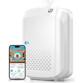KUNEM Difusor de Aromas para casa Bluetooth Inteligente de 400ML - Difusor de Aceites Esenciales 3000 Sq.Ft Cobertura, Control de la aplicación Bluetooth, Difusor Aromático Silencioso. (Blanco)