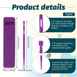 4 Pieces That Purple Thang Sewing Tools Plus 2 Felt Storage Pouches Multifunctional Thing Sewing Quilting Supplies for Sewings Craft Projects (2xPurple, 2xGreen)