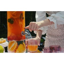 Kook Drink Dispenser, 80 oz, Water Dispenser Countertop, Glass Drink Dispenser, Beverage dispenser, with Leak-Proof Spigot, Clear Rectangular Jar, Storage for Party, Fridge, for Water, Iced Tea