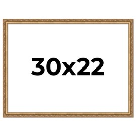 Poster Palooza 30x22 Traditional Antique Gold Complete Wood Picture Frame with UV Acrylic Plexiglass, Foam Board Backing & Hardware Included