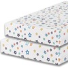 DTEX HOMES 2 x Cot Bed Sheets Super Soft Breathable Polycotton Fitted Sheet 140 x 70 cm (Multi Stars white-70 x 140cm)