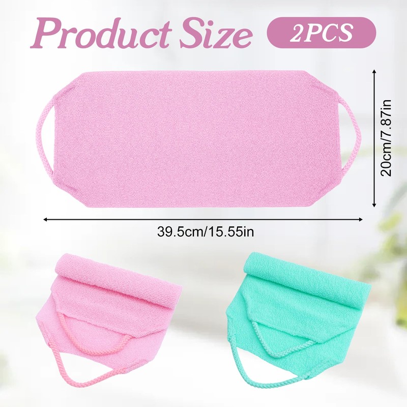 Matwsec 2 Pcs Back Scrubber for Shower, 15.55 Inch Exfoliating