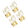 100Pcs Bunny Binder Clips Gold Cute Handle Durable Metal Multifunction