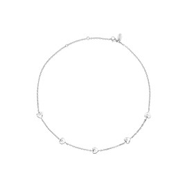 Breil, Kilos of Love Collection Women's Steel Necklace Fine Chain with Small Hearts Adjustable Length 39-45 cm Silver Stainless Steel, Stainless Steel