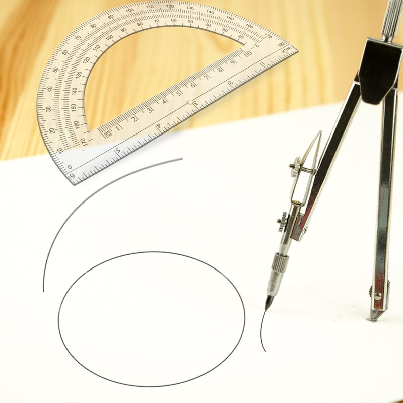 Tdfronien Students Geometry Math Set, Drawing Compass and 6 Inch