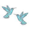 AXOMY Hummingbird Earrings Turquoise 925 Sterling Silver Hummin Bird Stud