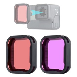 YALLSAME Underwater Filter for GoPro Hero 7 6 5 Black in Color Red & Magenta Ideal for Snorkeling/Shallow Dive Lens Filter Set Underwater Accessories for Go Pro 7 6 5 Black (2 Pack)