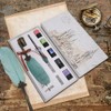 Vintage Feather Dip Pen with Ink 4 Nibs Set School