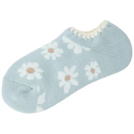 Atsugi RRA5094 RRA5094 Women's Warm Fleece Lined Flower Pattern Room Cover, pale green