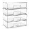 Sorbus Acrylic Storage Containers - 4 Pack, Stackable Storage Bins