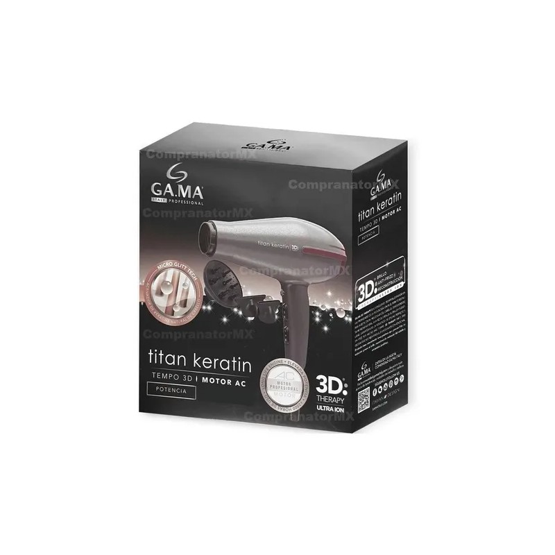 Secadora Cabello Profesional Tempo 3d Titan Keratin Motor Ac